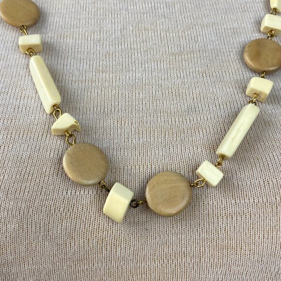 Vintage Ox Bone Link Necklace 32" - Picture 2 of 10